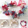 Headpieces Women Girls Flower pannband Brud Crown Hårband Hårtillbehör Bröllopsfest Spring Bohemia Wreath Headpiece Headwear