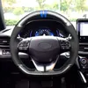 Steering Wheel Covers For Veloster 2023 I30 2023-2023 Elantra Black Genuine Leather Carbon Fiber DIY Car Cover