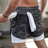 Men's Shorts Men Sportswear 2 In 1 Compression Jogging Short Pants Double-deck Bottoms Gym Fitness Training Sport Running MY820