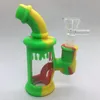 Kit mini bong in silicone colorato portatile rimovibile facile da pulire pipa ad acqua Tubi di gorgogliamento Dry Herb Tabacco con filtro Maniglia Imbuto Ciotola Supporto per pipe