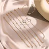 Цепь 6pcs модные кристаллические наборы браслетов для женщин золотые чары ручные ручные складывание
