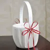 أغطية الرأس 1pc 13x22cm فاخرة خمر زهرة فتاة جولة سلة زفاف مزدوجة القلب وحيد القرن