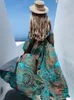 Szybka damska szyja na ramię w stylu na ramionach Suknia plażowa vintage Druku