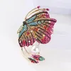 Broches papillon pour femmes coloré strass Badge mode mariage bijoux épinglette robe chapeau costume décorations