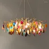 Żyrandole Led Art Chandelier Lampa Lampa światła pomieszczenia Dekor luksurowy projekt Agat wielokolorowy oświetlenie życiowe nowoczesne