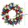 Dekorative Blumen, künstlicher Kranz, Unabhängigkeitstag, Veteranen, Haustür, Blumendurchmesser: 40 cm, 4. Juli, patriotische Dekoration