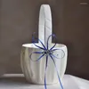 أغطية الرأس 1pc 13x22cm فاخرة خمر زهرة فتاة جولة سلة زفاف مزدوجة القلب وحيد القرن