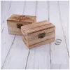 Jewelry Boxes Personalized Wood Wooden Ring Box Holder Custom Your Names And Date Bearer Drop Delivery Packaging Display Dhqcm