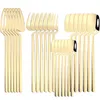 Dinnerware Sets 24Pcs Tableware Set Knives Forks Tea Spoons Stainless Steel Cutlery Dinner Flatware Kitchen Silverware