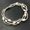 Bangle ELEISPL JEWELRY Lots 20 Pieces 3Lines Rice Mixed Freshwater Pearls Bracelets Magnetic Clasp #500-4