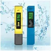 wholesale Ph Meters Digital Tds Ec Meter Set 0.0014.00 Water Quality Purity Monitor Test Pen Led Display Temperature Tester For Aquarium Pool Dhoms