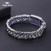 Chain 12mm Heavy Men's Buddha Bracelet Curb Cuban Link Silver Color 316L Stainless Steel Wristband Male Jewelry Drop 230616