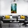 Bellissimi paesaggi su tela Summer Forest Pittura a olio fatta a mano per la parete della camera da letto