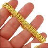 Bracelets porte-bonheur véritable bracelet en or 24 carats 8 mm voiture fleur femmes hommes bijoux cadeauxcharme Lars22 Drop Delivery Dhcfm