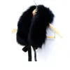 Faux Fur kołnierz Kobiety zima moda luksusowa marka Fake Fix Futra szalik szaliki i stoli żeńska 52 cm czarna biała h0923285t