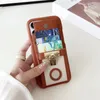 Оранжевый дизайнерский дизайнер для телефона для iPhone 14 14pro 14plus 13 13pro 12 12pro 11 Pro Max Leather Card Block Lock Cover Cover с Lanyard