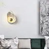 Vägglampor postmodern harts ljus sovrum sovlampa kreativ marmor möbler showroom fönster sconces för hembelysning