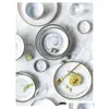 食器セットヨーロッパスタイルのFLテーブルウェアプレート大理石の贅沢なクリスマス料理フルーツセラミックアベンデセンプラッテンキッチンアクセサリーDH4T7