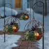 Dekorative Blumen Weihnachten Hängender Korb Girlande LED Leuchten DIY Kranz Gartendekoration Weihnachten Kinder Geschenk