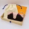 Lyxiga solglasögon väska varumärke unisex män kvinnor KEATHER KEY RING BULE Pink glasögon med Box11