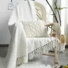 Cobertor nórdico branco casual cobertor macio confortável xale de malha sofá cobertor final de cama colcha decorativa para hotel R230616