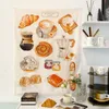 Tapestries Hand Painted Cartoon Breakfast Bread Coffee Tapestry Wall Hanging Cloth Dessert Shop Dinning Room Kitchen Wall Background Decor 230616