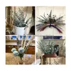 Fleurs décoratives Couronnes Faux Plante Verdure Mariage Pour Vase Pièce Maîtresse Real Touch Eucalyptus Artificiel Décor À La Maison Tiges Leav Dhjvx