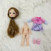 Dolls BJD 14cm 13 Beweegbare gewrichten geverfde afdrukblauwe ogen en kledingpak Poll speelgoedcadeau voor kinderen 230616