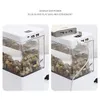 Tanks Creative Desktop Mini Fish Tank med filter och LED Light Aquarium Tropical Freshwater Hydroponic Plants Basket for Home Office