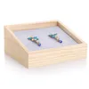 Ювелирные коробки Bamboo Velvet Diewelry Display Dise Crore Ring Box Serving Bracelet Bracelet Phise Organizer Jewelry Storage Fashion 230616