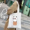 Avondtassen Kawaii Mooie Varken Beer Leuke Dierlijke Cartoon Paar Liefde Hart Vrouwen Winkelen Draagtas Canvas Schouder Shopper Handtas