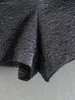 Женские шорты aonibeier y2k блестящие женские шорты юбки Traf Summer Harajuku с высоким уровнем талии, привязанные к асимметричным шлогам женские короткие брюки серые 230616
