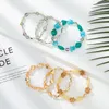 Tempérament de brin Crystal perle 3 cercles Bracelet en pierre colorée Femelle Feme Fashion Cadeau pour les femmes