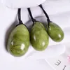 Commercio all'ingrosso forato 100% giada naturale Yoni uovo sfere vaginali massaggio muscolare sfera Yoni bacchetta Kegel ginnico massaggiatore strumenti regalo