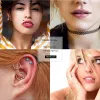 4pcsset paslanmaz çelik gövde piercing set kadın erkekler kulak kaş dudak burun dil göbek delme karışık mücevher