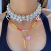 Chains Elegant White Pearl Beaded Chokers Clavicle Chain Necklace For Women Mini Hollow Pendant Trendy Jewelry