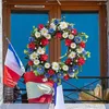 Dekorative Blumen, künstlicher Kranz, Unabhängigkeitstag, Veteranen, Haustür, Blumendurchmesser: 40 cm, 4. Juli, patriotische Dekoration