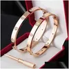 Bracelete Fashion Love Designer Bracelet Ladies Rose Gold Sier Lady Titânio Aço Parafuso Chave de Fenda Diamante Jóias de Luxo Feminino Masculino Dh4Dg