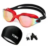 Lunettes de natation Lunettes de natation Antibuée Bouchon d'oreille étanche Équipement de piscine pour hommes Femmes Enfants Adulte Sports Plongée 230617