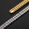 Dropshipping Fine Jewelry 2 Row Silver Lab Grown Moissanite Diamond Tennis Chain Bracelet for Men Women