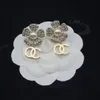 2023 Marca clásica CC Pendiente Moda Edición coreana Pendientes largos de cristal Perla natural de lujo S925 Pendiente de plata para joyería de diseñador para mujer