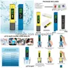 wholesale Ph Meters Digital Tds Ec Meter Set 0.0014.00 Water Quality Purity Monitor Test Pen Led Display Temperature Tester For Aquarium Pool Dhoms