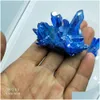 Arts and Crafts 4050g Bardzo ładny fantom Blue Angel Aura Crystal tłum naturalny kwarc minerały dekoracja kamienna dla górnika Dhaz6