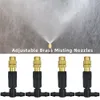 Sprayers 5M30M Outdoor Misting Cooling System Garden Irrigation Watering 14 Brass Atomizer Nozzles 47mm Hose for Patio Greenhouse 230616