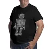 Herrtankstoppar vintage robot t-shirt stor höjd koreanska modemän klädningar