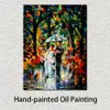 Contemporary Canvas Art Living Room Decor Wedding Under The Rain Hand Painted Oil Painting Landscape Vibrant