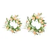 装飾的な花は、ホームファームハウスバレンタインデーの結婚式の装飾のためのシミュレーションピンクとガーランドスプリングで花輪を飾ります