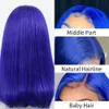 Pedaços de cabelo Azul 613 Blonde Bob Lace Front Humano 13x4 Curto Brasileiro Liso HD Transparente Frontal Para Mulheres 230617