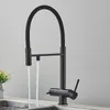 Bathroom Sink Faucets Black Grey Filtered Kitchen Faucet Water Filter Mixer Purification Drinking Taps 230616