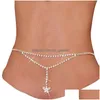 Buik Kettingen Mode Vlinder Taille Shain Voor Vrouwen Y Bikini Strand Lichaam Sieraden Sier Kleur Glanzende Kristallen Ketting Jeans Drop De Dhgarden Dhlsl